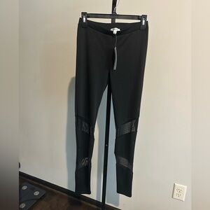 Black Leggings with Mesh Panels